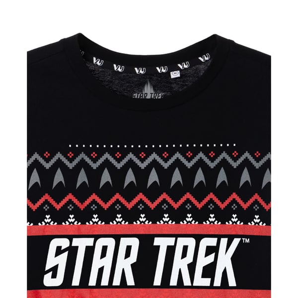 Star Trek Mens Fair Isle Christmas T-Shirt