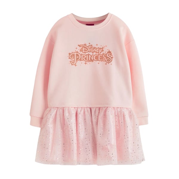 Disney Princess Girls Logo Glitter Casual Dress