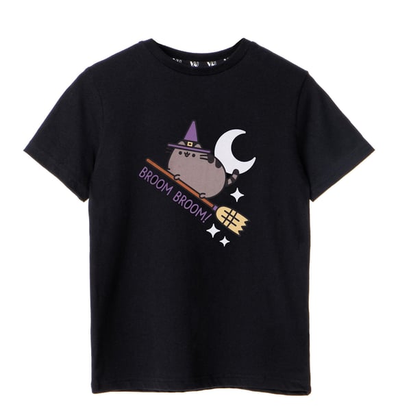 Pusheen Tyttöjen Luuta Luuta Halloween Lyhythihainen T-paita