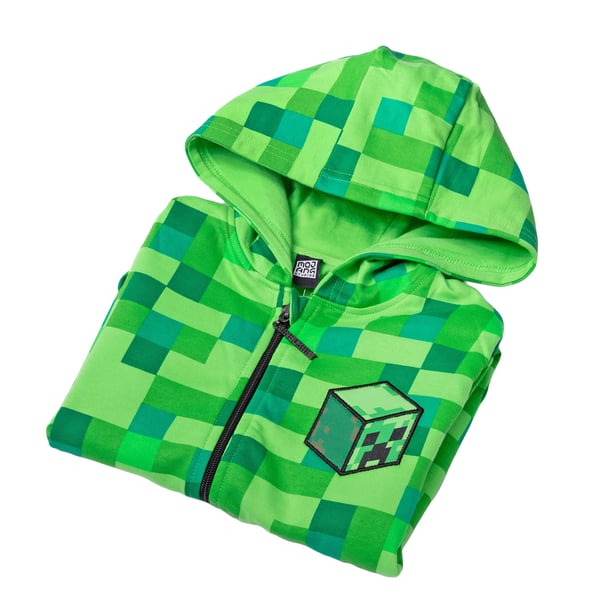 Minecraft Boys Creeper Full Zip Hoodie