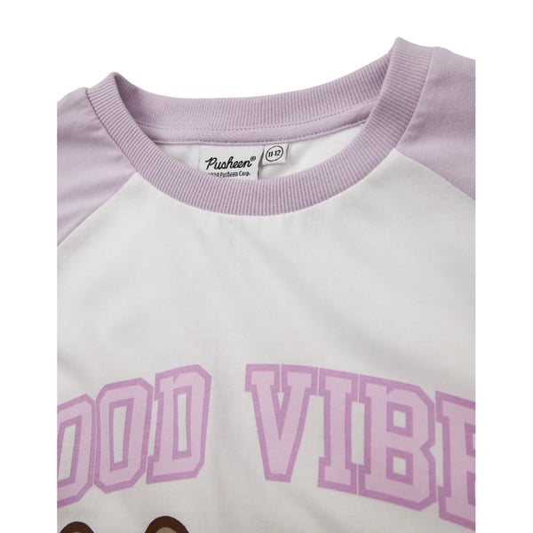 Pusheen tyttöjen Good Vibes -raglan-T-paita