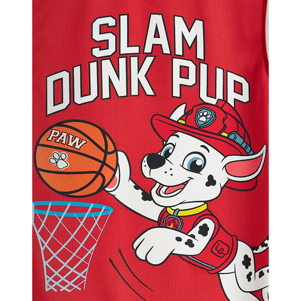 Paw Patrol Boys Slam Dunk Pup Marshall Basketball Jersey Vest Top