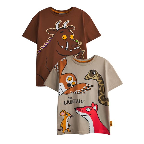 The Gruffalo Boys Characters Short-Sleeved T-Shirt (Pack of 2)