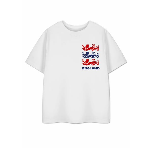 Show Me The Merch Childrens/Kids Three Lions Short-Sleeved T-Shirt