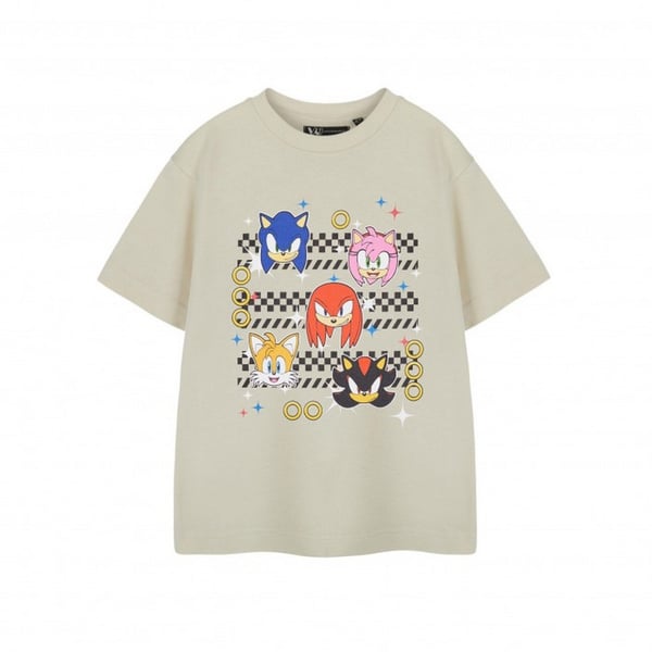 Sonic The Hedgehog Boys Group Faces Short-Sleeved T-Shirt