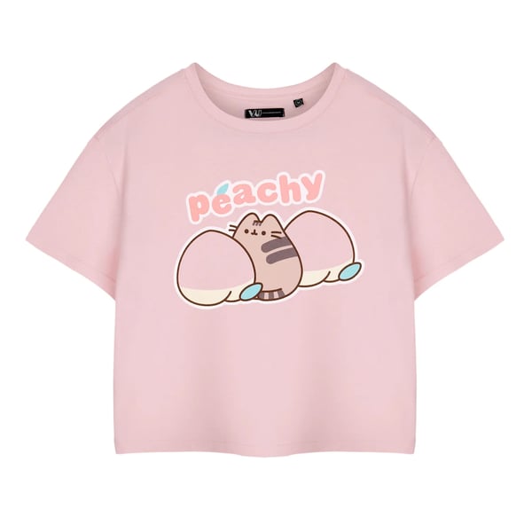 Pusheen Womens/Ladies Peachy Short-Sleeved Crop T-Shirt
