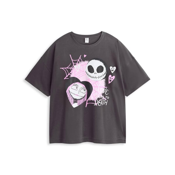 Nightmare Before Christmas Womens/Ladies Jack and Sally Short-Sleeved Long Pyjama Set