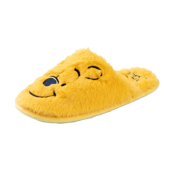 Winnie the Pooh Womens/Ladies Face Embroidered Mule Slippers
