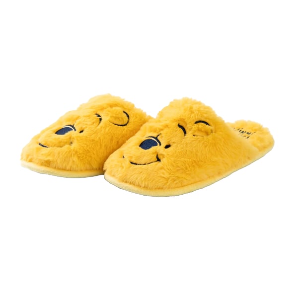 Winnie the Pooh Womens/Ladies Face Embroidered Mule Slippers