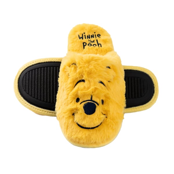 Winnie the Pooh Womens/Ladies Face Embroidered Mule Slippers