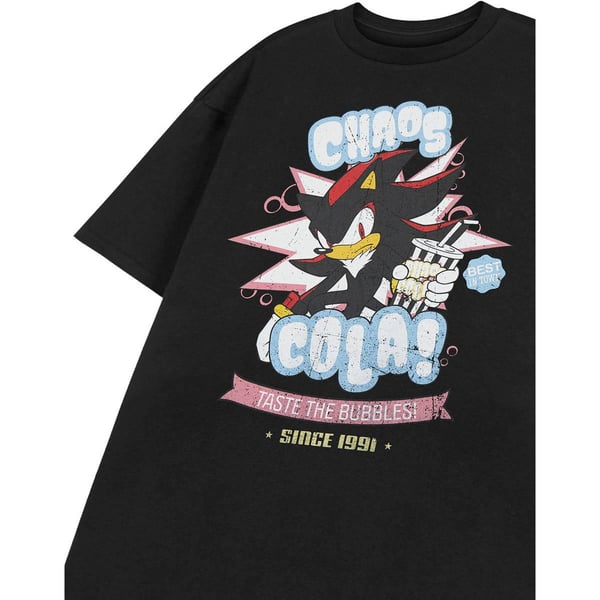 Sonic The Hedgehog Mens Chaos Cola Shadow Short-Sleeved T-Shirt