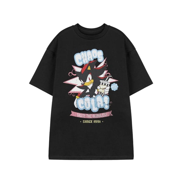 Sonic The Hedgehog Mens Chaos Cola Shadow Short-Sleeved T-Shirt