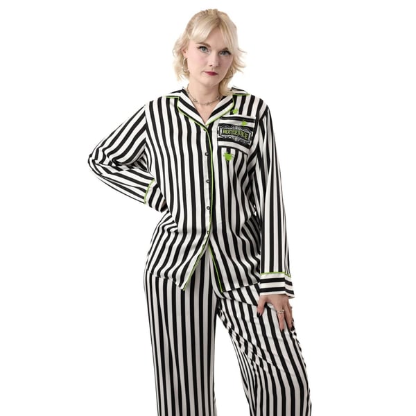 Beetlejuice Womens/Ladies Striped Long Pyjama Set