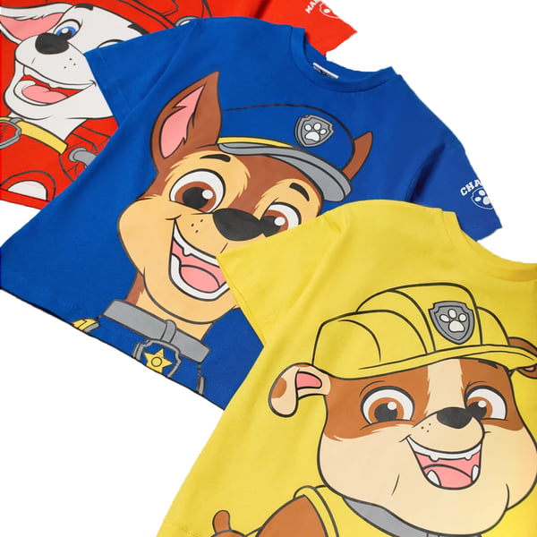 Paw Patrol Boys Characters Short-Sleeved T-Shirt (Pack of 3)