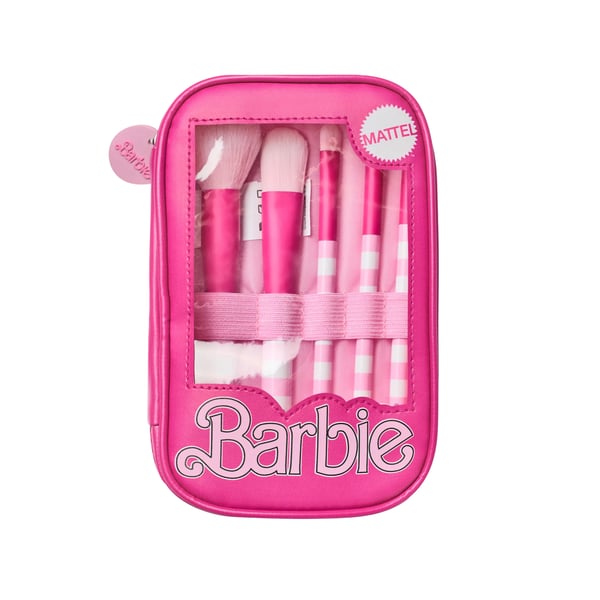 Barbie Womens/Ladies Retro Stripe Make-Up Brush Set