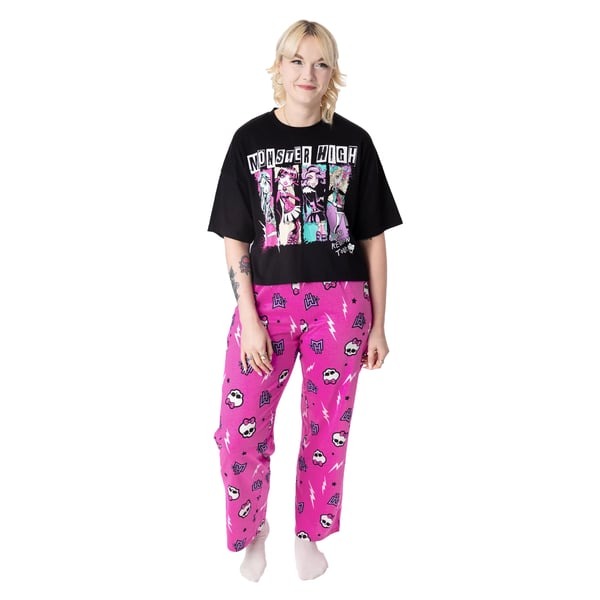 Monster High Womens/Ladies Group Pose Long Pyjama Set