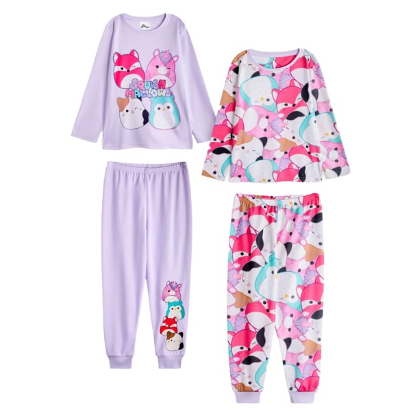 Squishmallows Girls Characters Long-Sleeved Long Pyjama Set (Pack of 2)