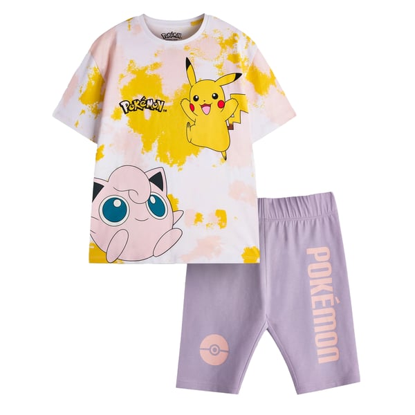Pokemon Girls Pikachu Tie Dye T-Shirt & Shorts Set
