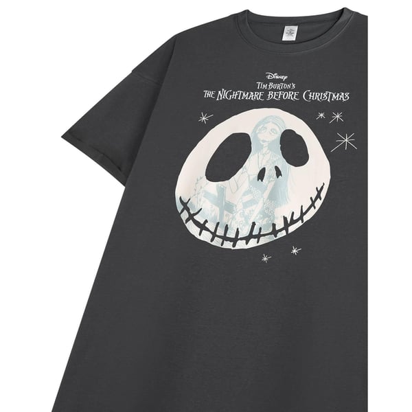 Nightmare Before Christmas Womens/Ladies Jack and Sally Short-Sleeved Nightdress