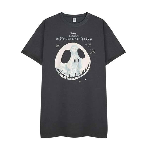 Nightmare Before Christmas Womens/Ladies Jack and Sally Short-Sleeved Nightdress
