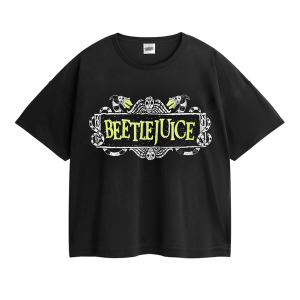 Beetlejuice Womens/Ladies Logo Short-Sleeved Long Pyjama Set