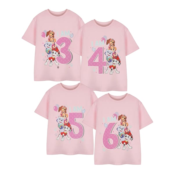 Paw Patrol Girls I Am 3 Short-Sleeved Birthday T-Shirt