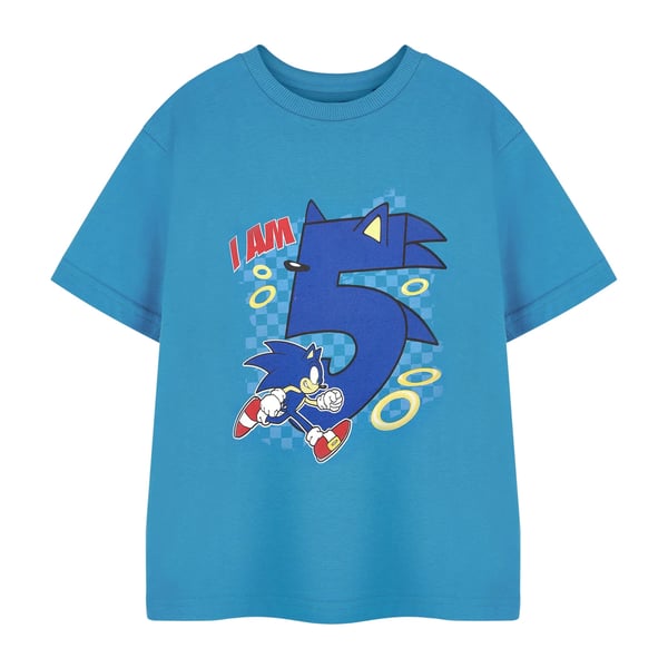 Sonic The Hedgehog Boys I Am 5 Short-Sleeved Birthday T-Shirt