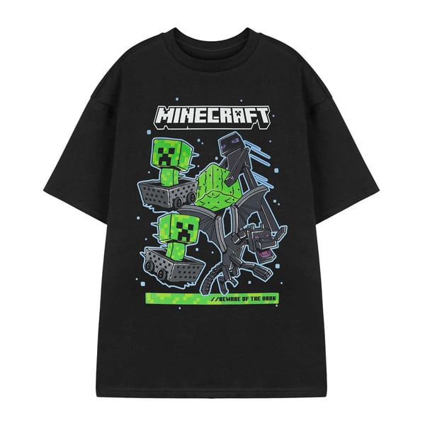 Minecraft Mens Beware Of The Dark Short-Sleeved T-Shirt