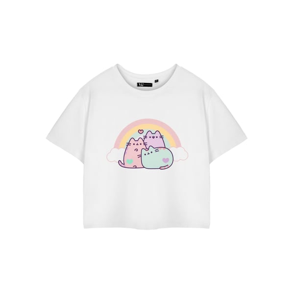 Pusheen Womens/Ladies Rainbow Short-Sleeved Crop Top