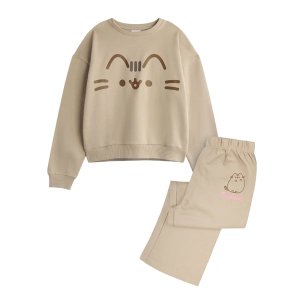 Pusheen Girls Big Face Sweatshirt & Jogging Bottoms