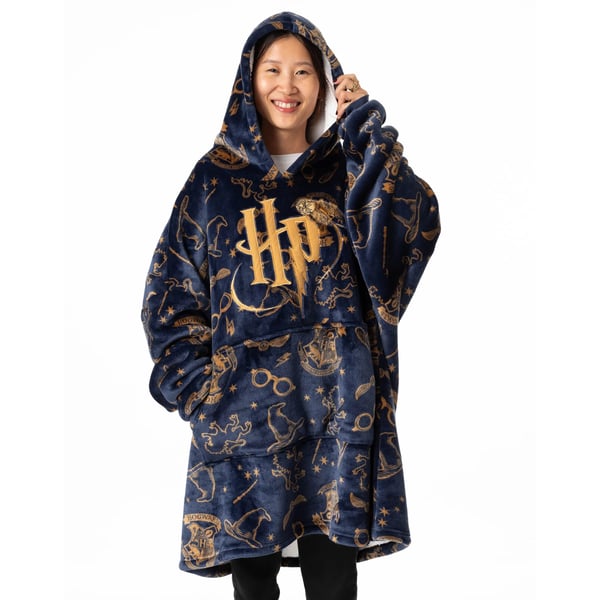 Harry Potter Dam Broderad Logotyp Filt Hoodie