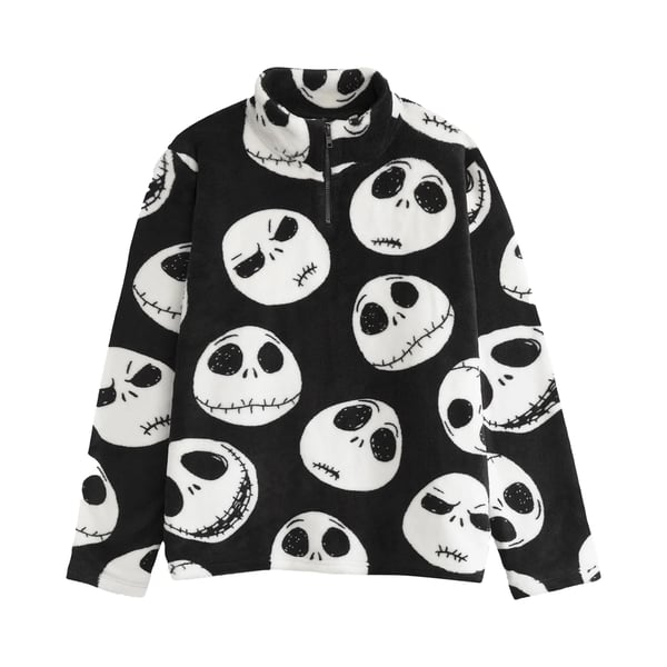 The Nightmare Before Christmas Unisex Adult Faces Quarter Zip Jumper