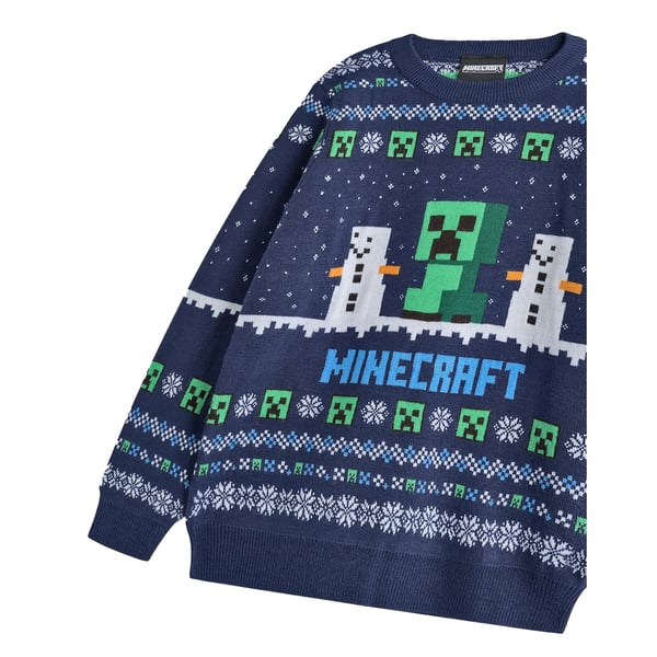 Minecraft Boys Creeper Christmas Jumper