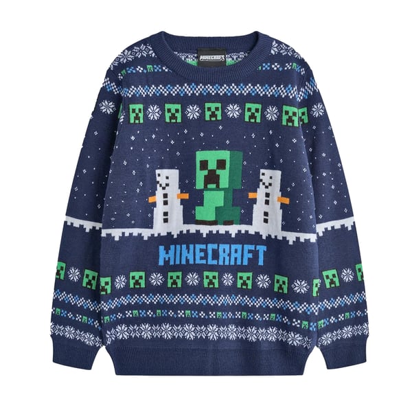 Minecraft Boys Creeper Christmas Jumper