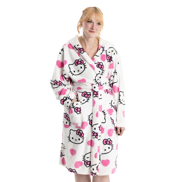 Hello Kitty naisten hupullinen aamutakki