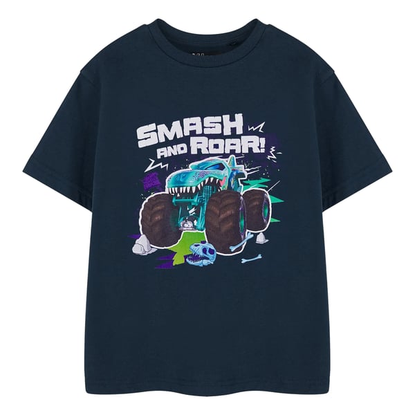 Hot Wheels Boys Smash And Roar lyhythihainen T-paita