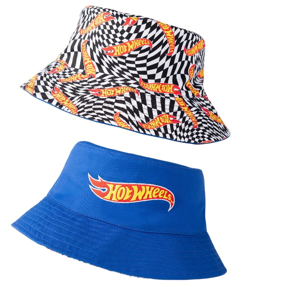 Hot Wheels Miesten Ruutukuvioinen Logo Käännettävä Kalastajahattu