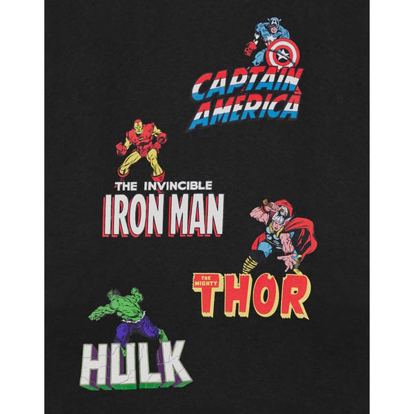 Marvel Mens Multi Character Short-Sleeved T-Shirt