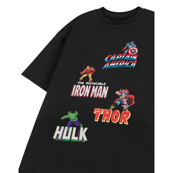Marvel Mens Multi Character Short-Sleeved T-Shirt