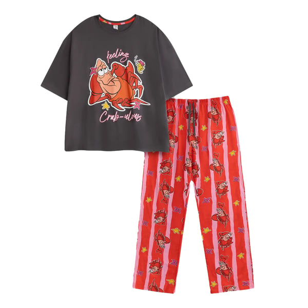 The Little Mermaid Womens/Ladies Sebastian Short-Sleeved Long Pyjama Set The Little Mermaid Womens/Ladies Sebastian Short-Sleeved Long Pyjama Set