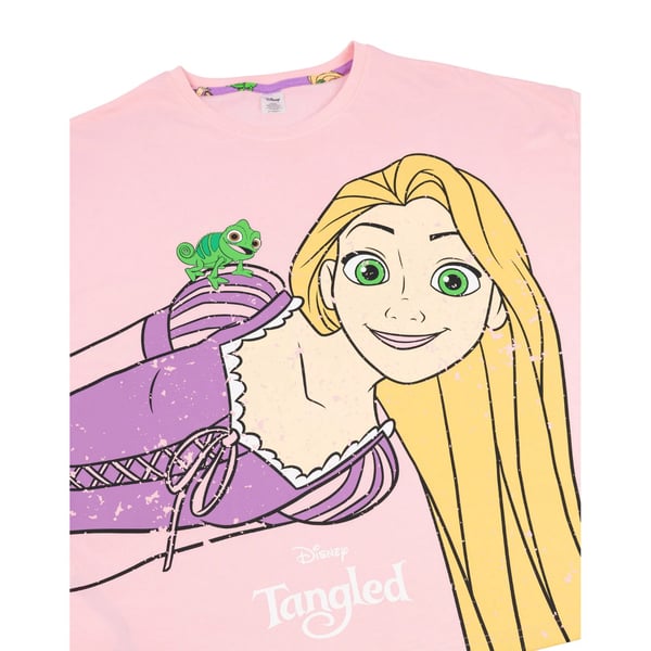 Tangled Womens/Ladies Rapunzel Short-Sleeved Long Pyjama Set