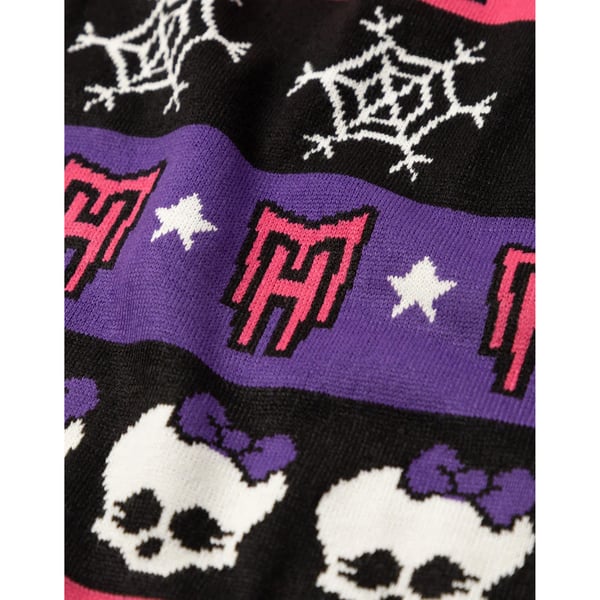 Monster High Womens/Ladies Skull & Snowflake Christmas Jumper
