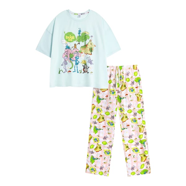 A Bug´s Life Womens/Ladies Characters Short-Sleeved Long Pyjama Set A Bug´s Life Womens/Ladies Characters Short-Sleeved Long Pyjama Set