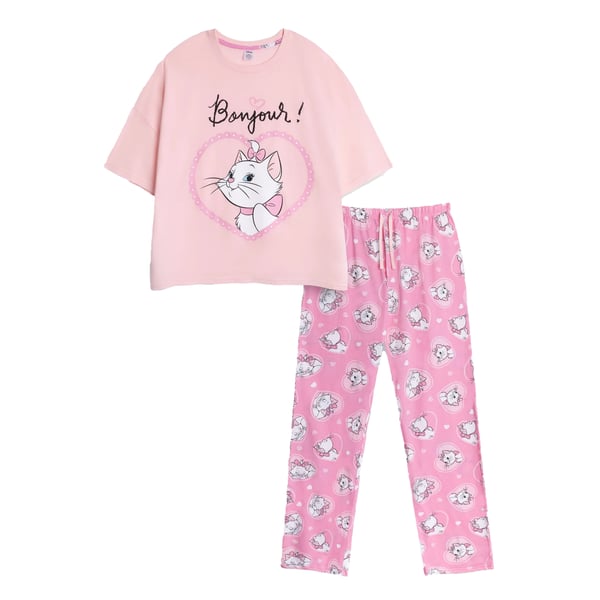 Aristocats Dam Marie Kortärmad Lång Pyjamas Set