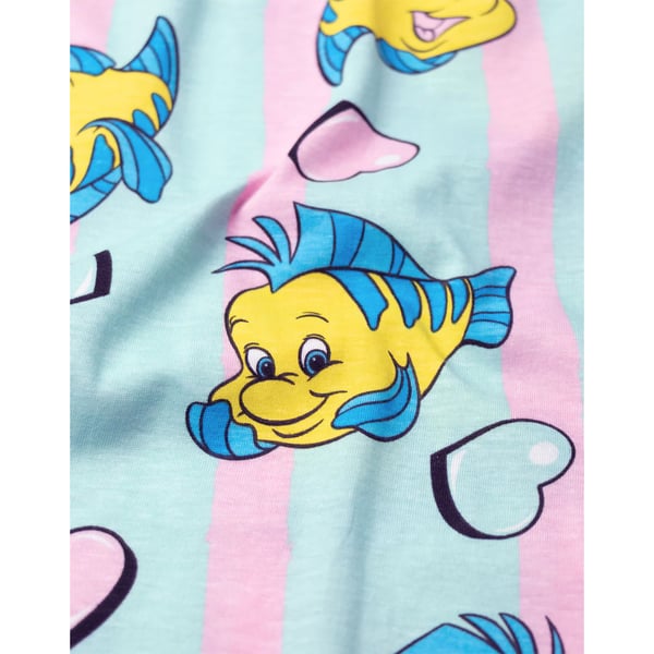 The Little Mermaid Womens/Ladies Ariel & Flounder Short-Sleeved Long Pyjama Set