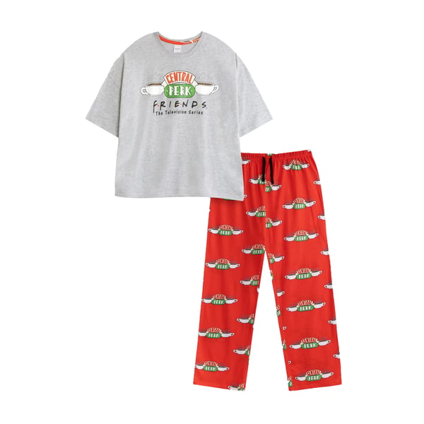 Friends Womens/Ladies Logo Short-Sleeved Long Pyjama Set