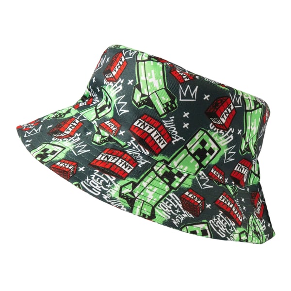 Minecraft Childrens/Kids Creeper Bucket Hat