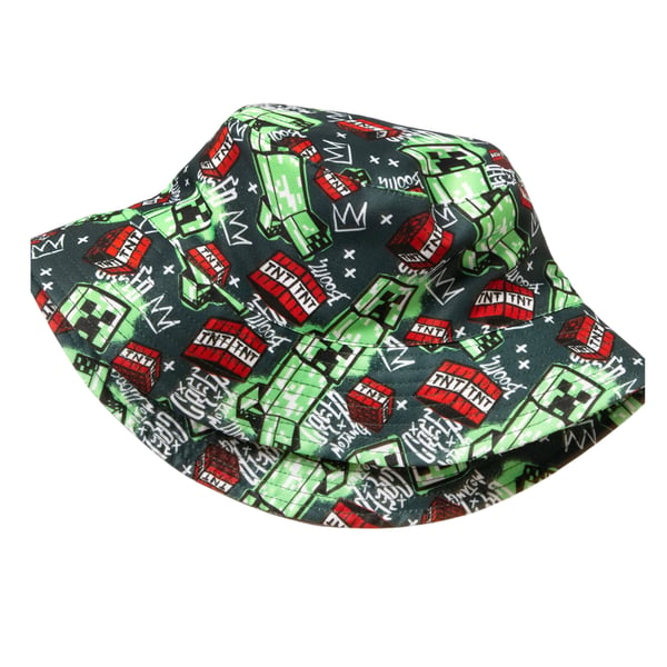 Minecraft Childrens/Kids Creeper Bucket Hat