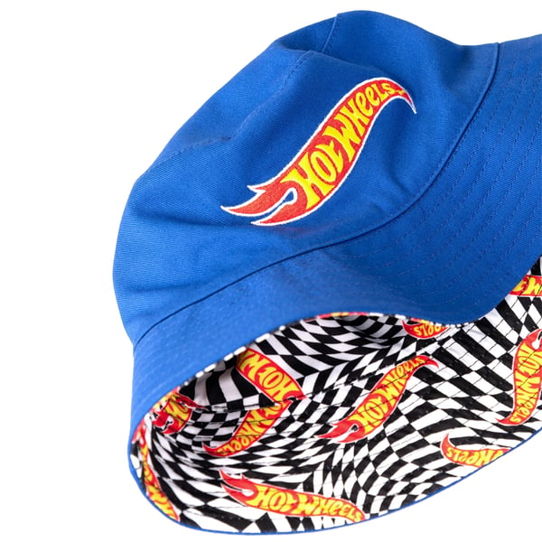 Hot Wheels Boys Checkerboard Logo Reversible Bucket Hat