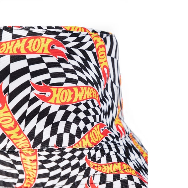 Hot Wheels Boys Checkerboard Logo Reversible Bucket Hat